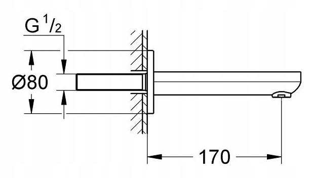GROHE EUROSMART COSMOPOLITAN WYLEWKA WANNOWA CHROM Marka Grohe