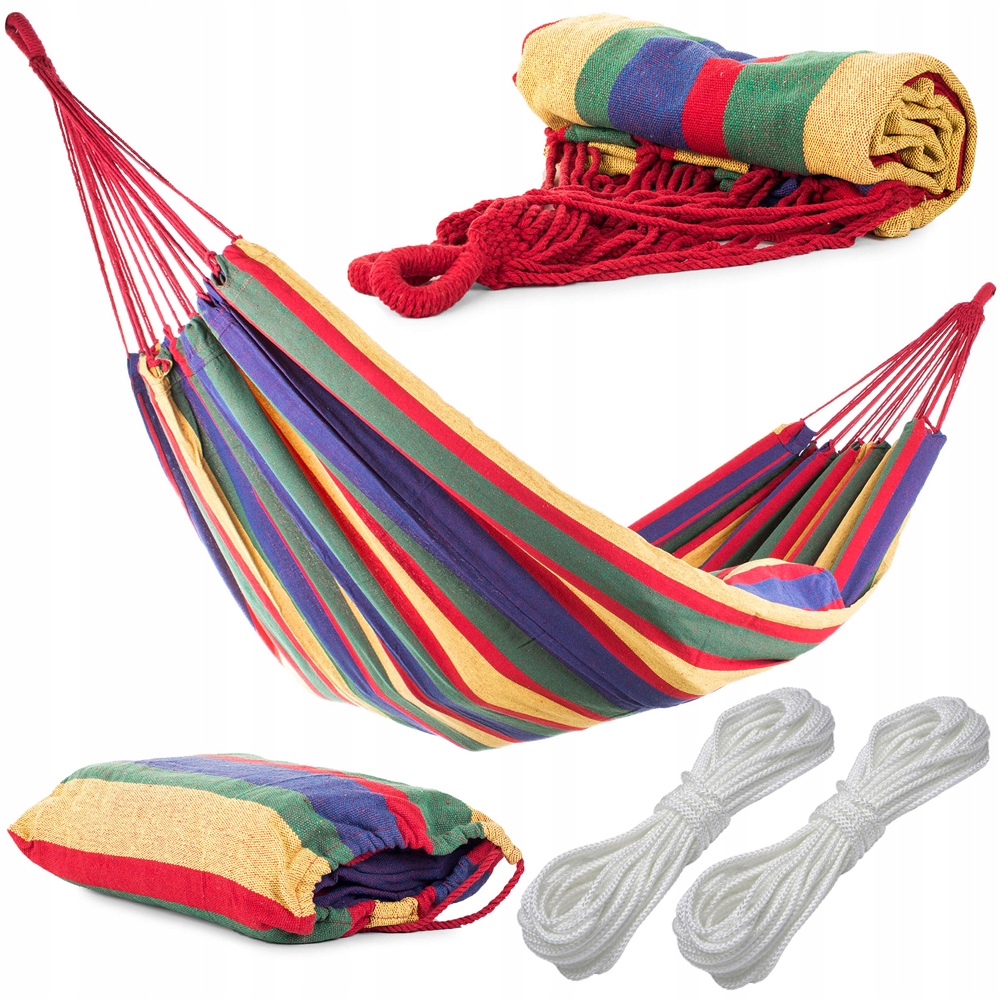 

Hamak Ogrodowy Dwuosobowy XXL Linki 200x150 200 Kg