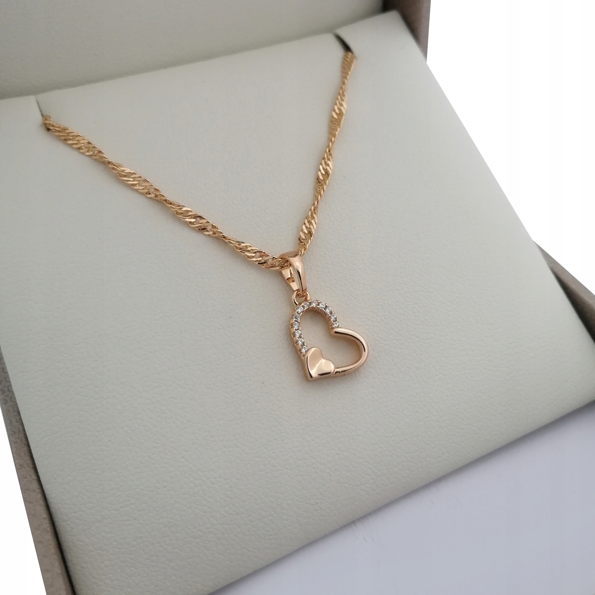 

Złoty Naszyjnik Serce 18K Prezent Walentynki 50CM