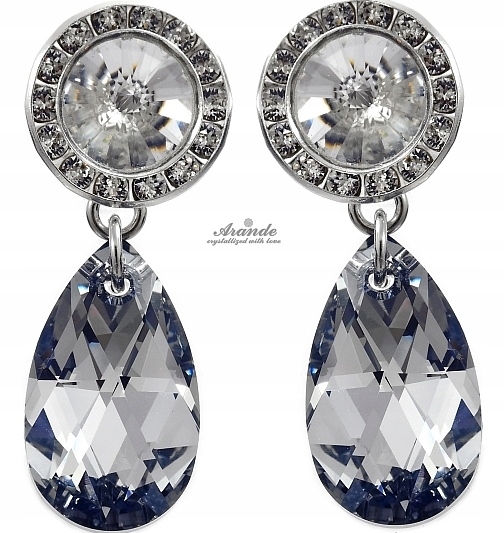 Krásné krystaly Ozdobné Náušnice Comet Stříbro