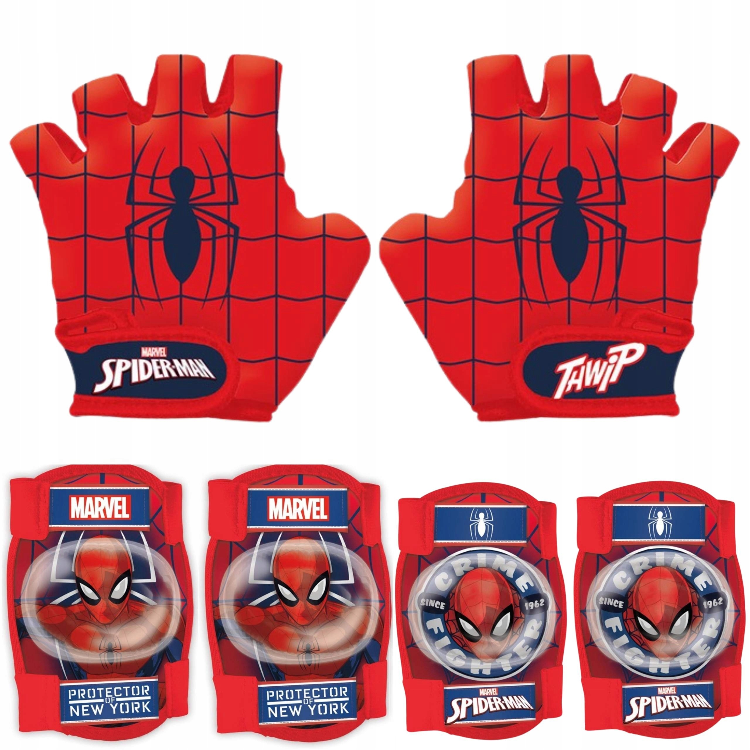 Zestaw Spiderman Ochraniacze Na Rower Hulajnoga Łokcie i Kolana Rękawiczki