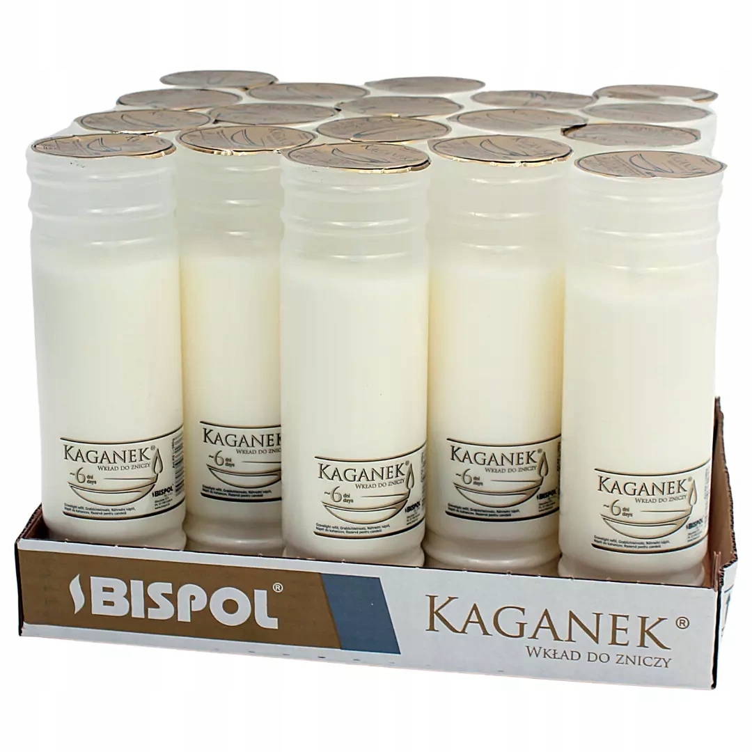 Parafínový Vklad do hřbitovních svíček Náhubek 6 denní 144h Balíček 16 ks KG6