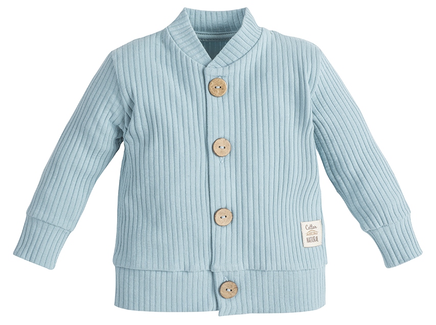 Bluza niemowlęca kaftanik bawełna prążek Makoma Harmony Natural Turkus 62