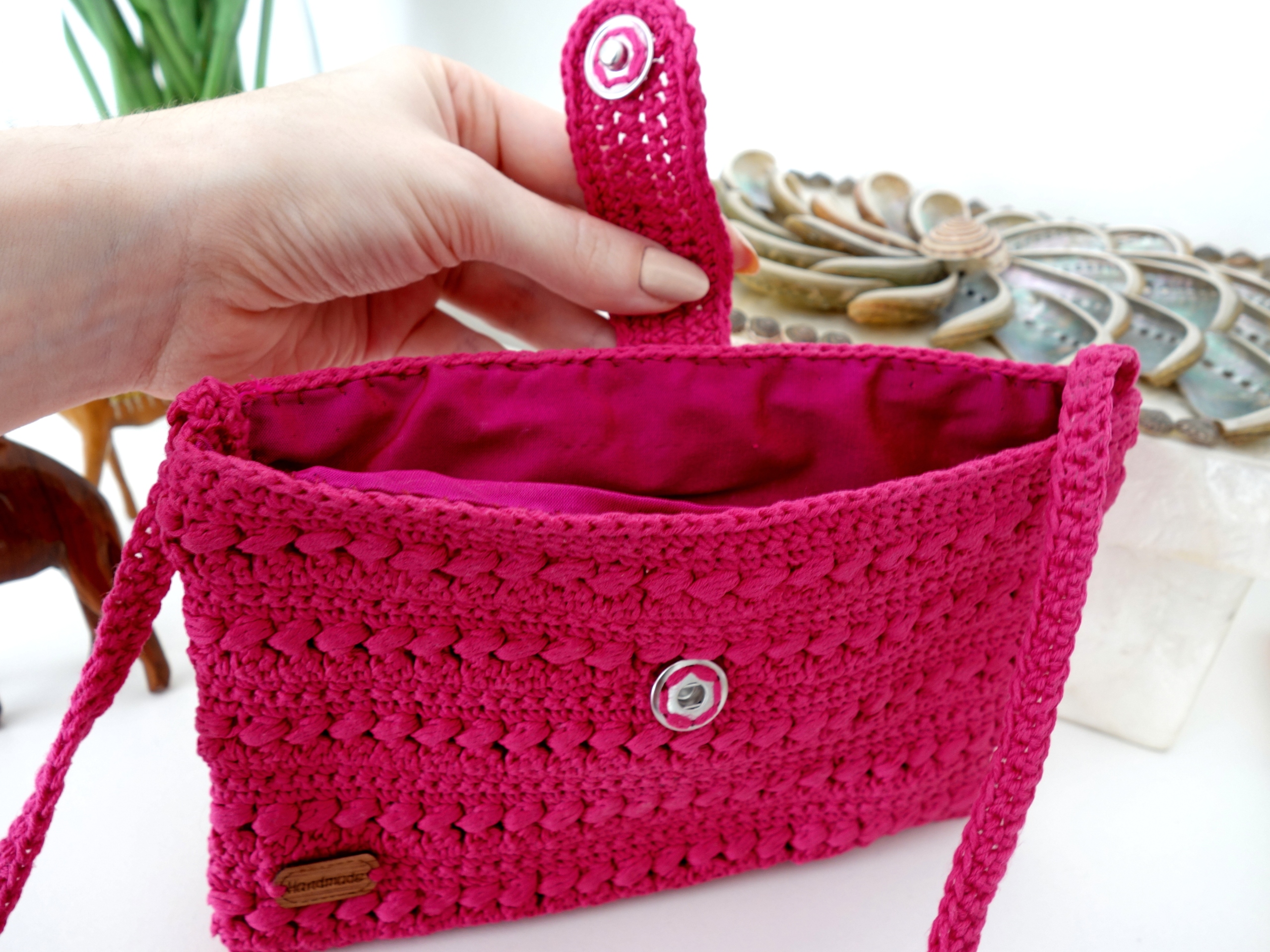 NOWA TOREBKA MAŁA HANDMADE SZYDEŁKOWA RÓŻOWA DLA DZIEWCZYNKI KOLORY Materiał dominujący bawełna