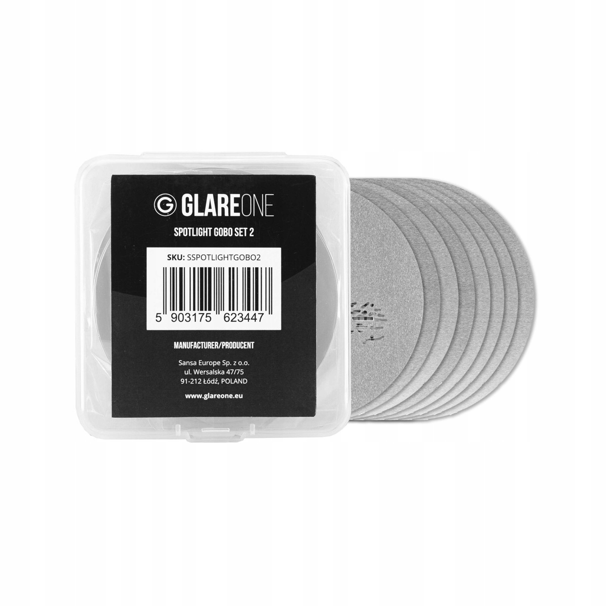 GlareOne Spotlight Gobo Set 2 zestaw masek Gobo do Spotlight/PRO (8 szt.)