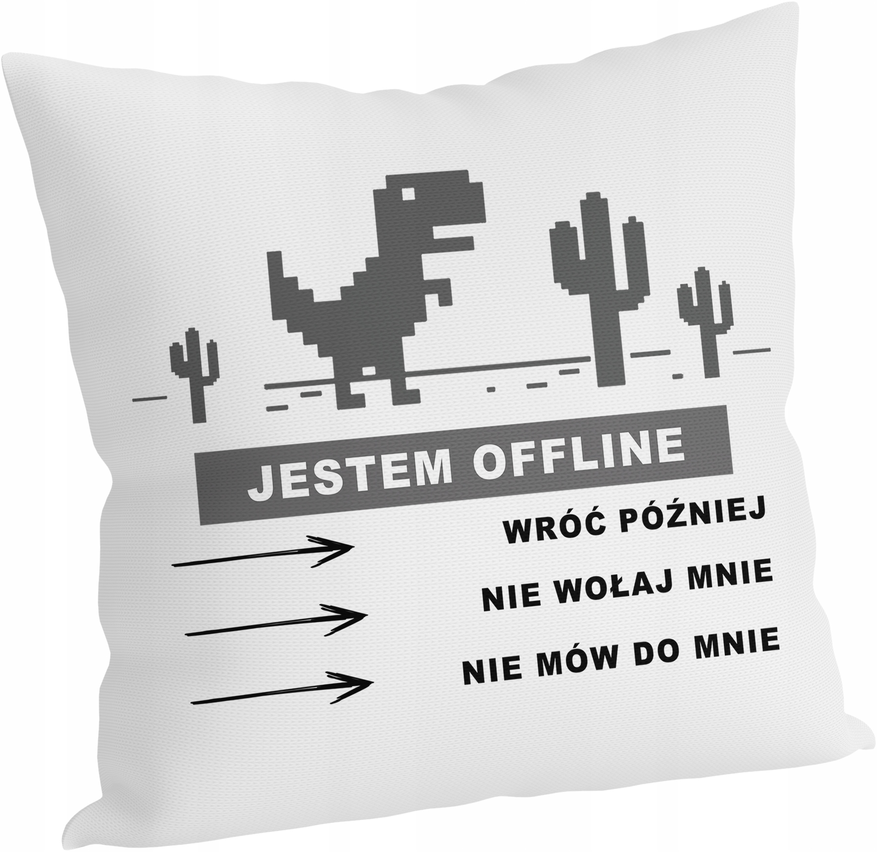 

Poduszka 40x40 Śmieszna Praca Kawa Offline Parodia