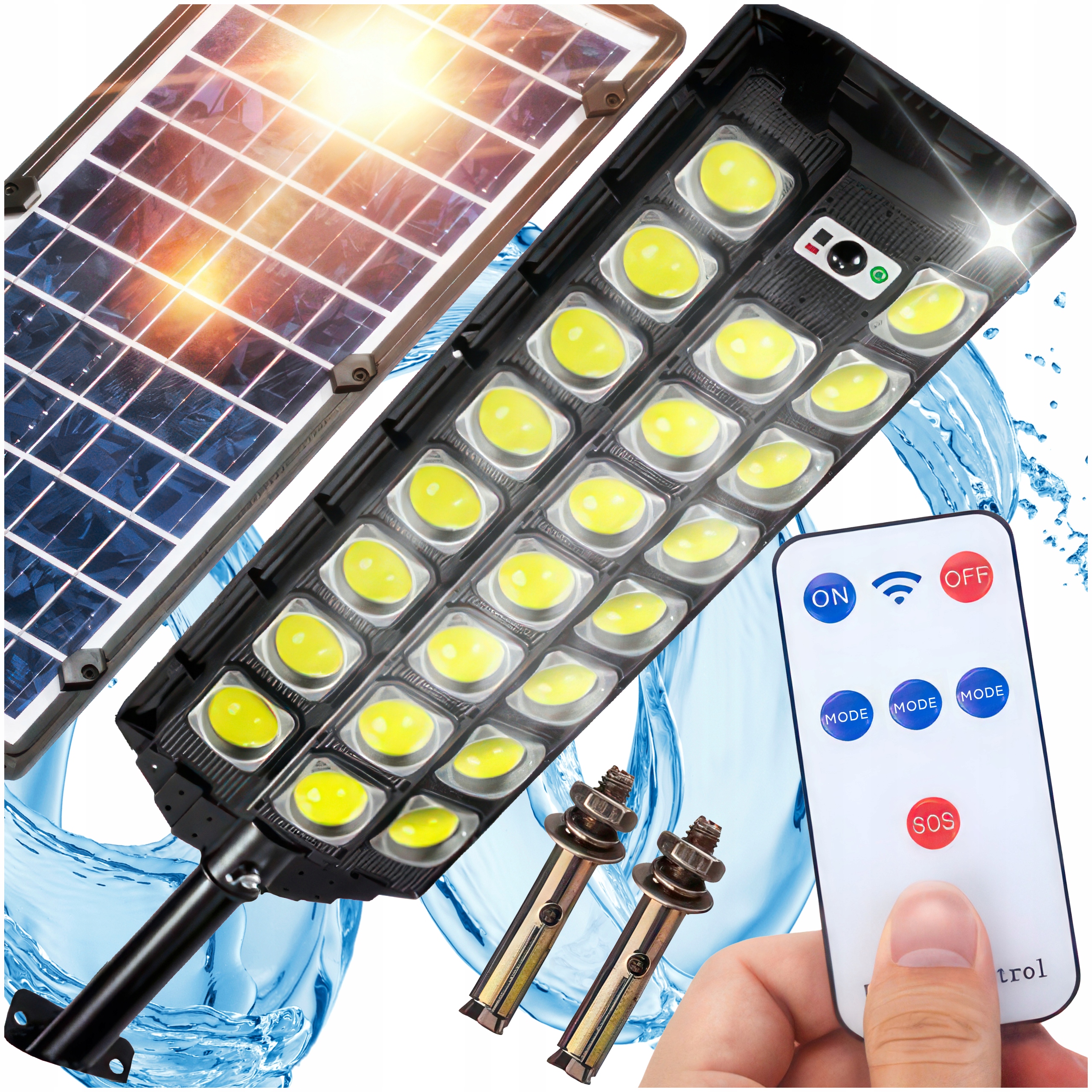 Lampa Uliczna 2500 W 55000 lm zasilanie bateryjne, solarne Mocna