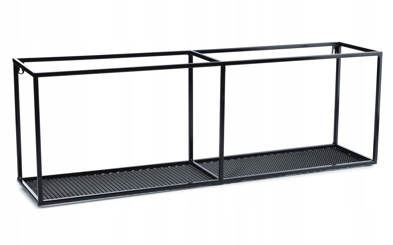 

Czarna Metalowa Półka Regał Ścienny Wiszący 90 cm