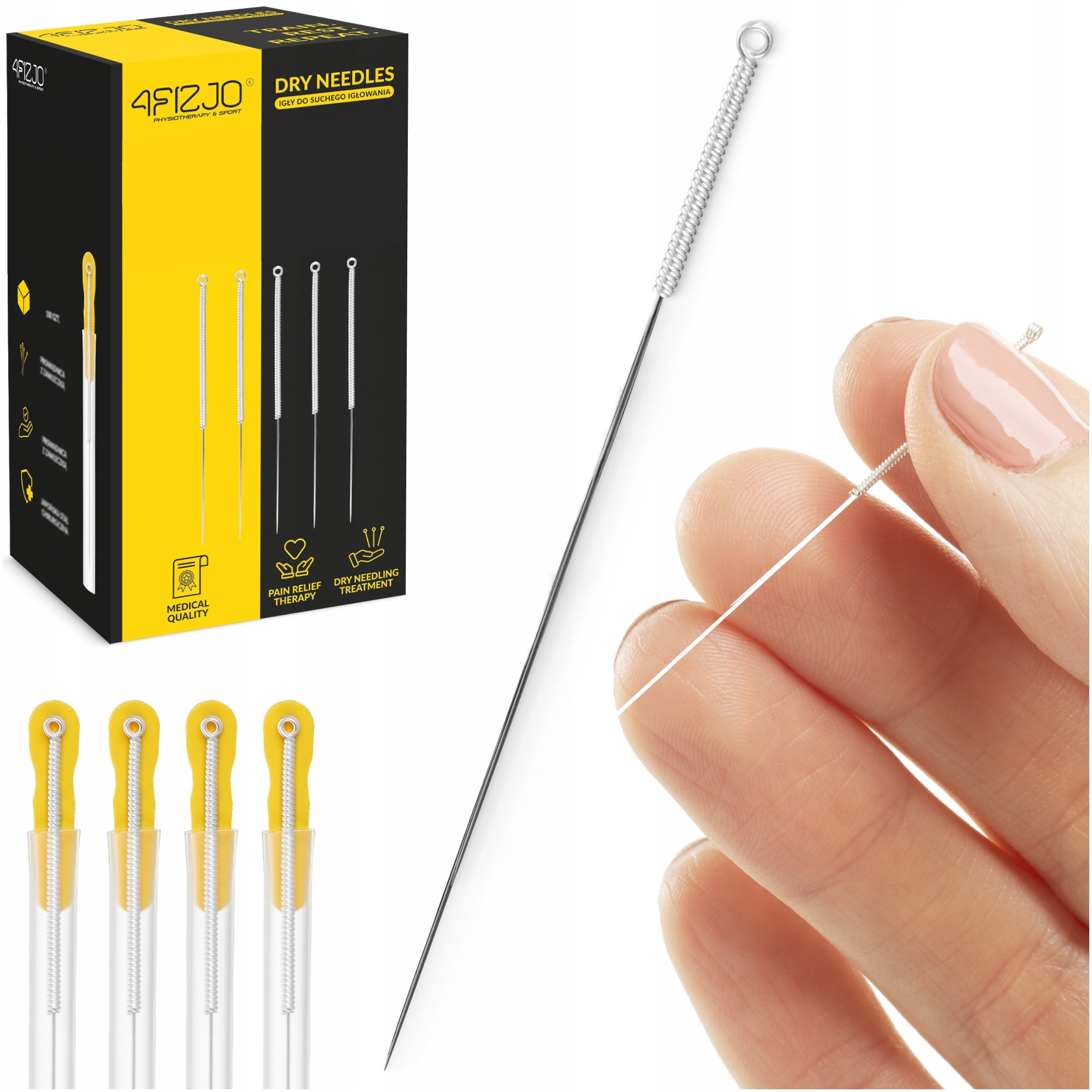 Igły Do Akupunktury Z Prowadnicą do suchego igłowania 4FIZJO x100 0,3x100mm
