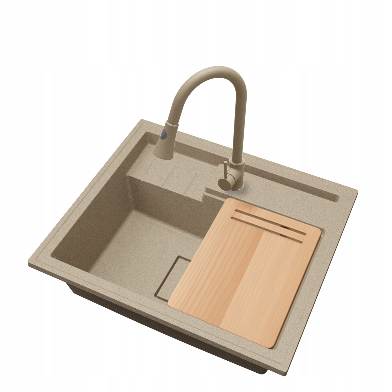 Granitový dřez Jednokomorový Elite 6052 Deska Baterie Sifon Č.