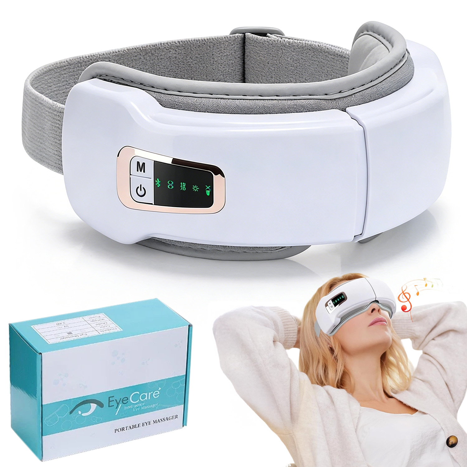 Masážní Přístroj Na Oči S 5 Režimy Zlepšuje Kvalitu Spánku A Zmírňuje Únavu