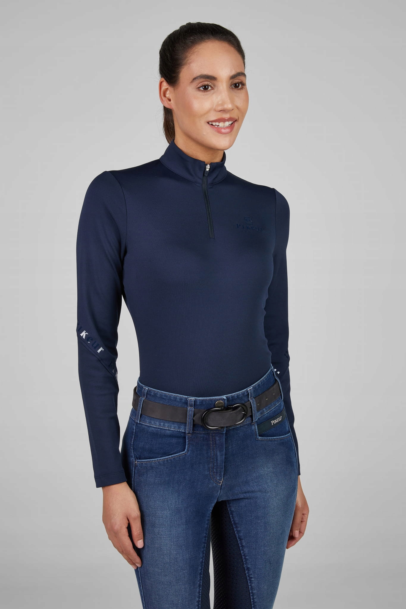 Pikeur jezdecká mikina na zip s tričkem 8276 Sports Nightblue 40