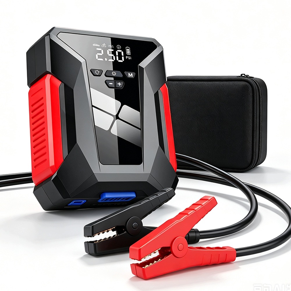 Automobilový štartér 10000 mAh so vzduchovou pumpou kompresora 2v1