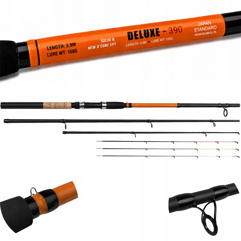 wędka Feeder Deluxe 3,9m 150g karp leszcz karaś Carbon Method 3 szczytówki
