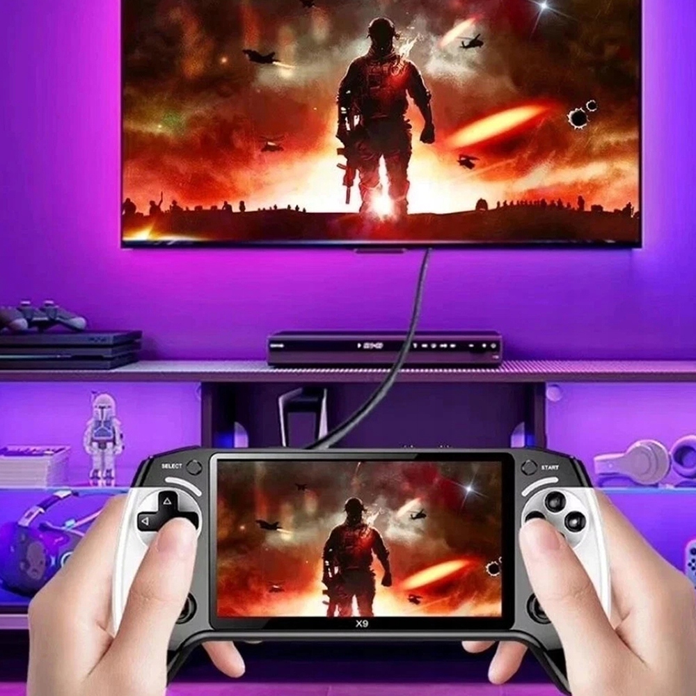 GRY PRZENOŚNE 5.5 CALI HD KONSOLA 6000 GIER RETRO NA PODRÓŻ USB-C
