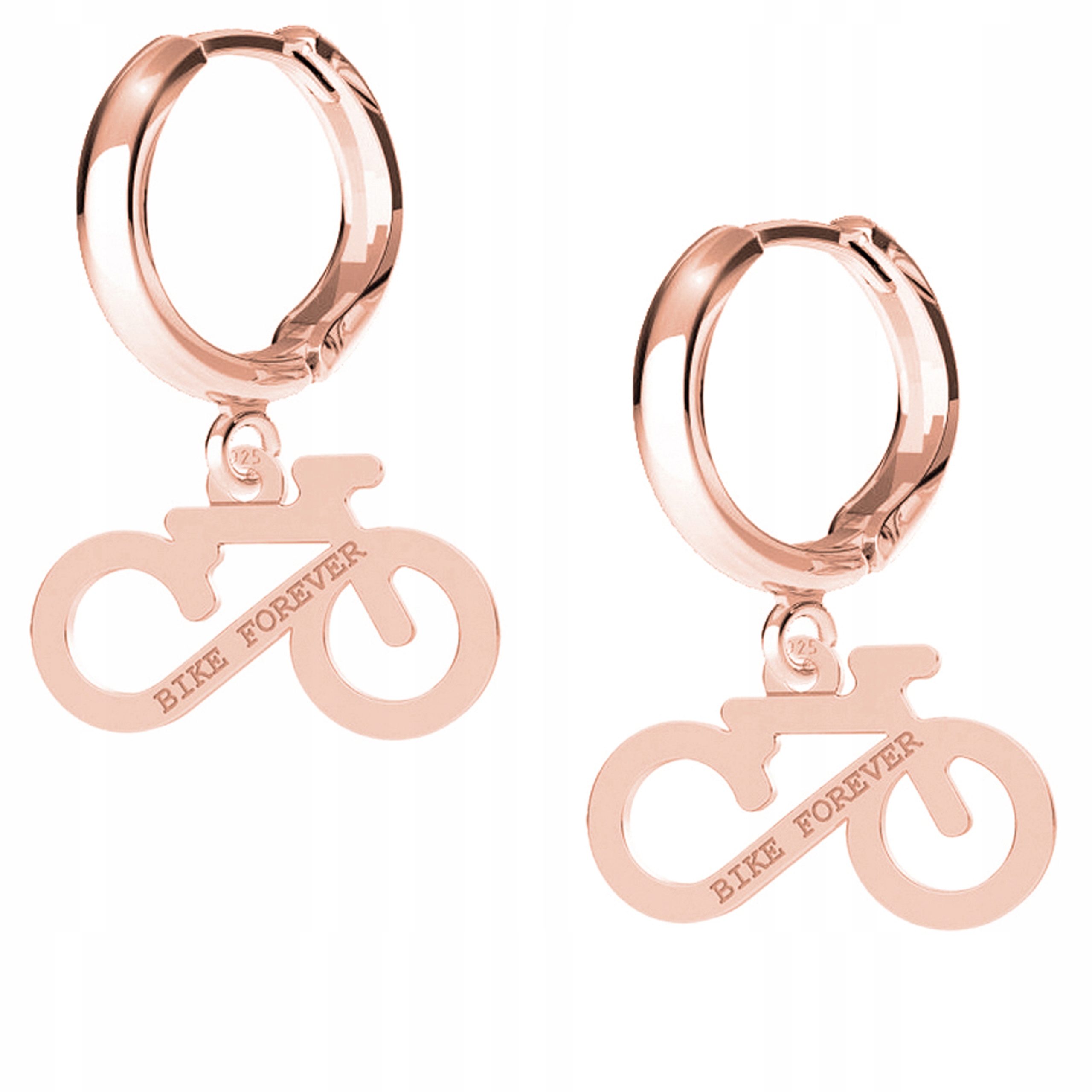 Náušnice Bike Forever růžové zlato 925