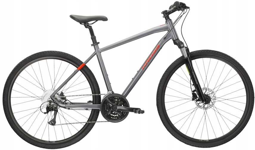 Rower Crossowy Męski Kross Evado 4.0 28 L(21'') grafitowy/czerwony połysk