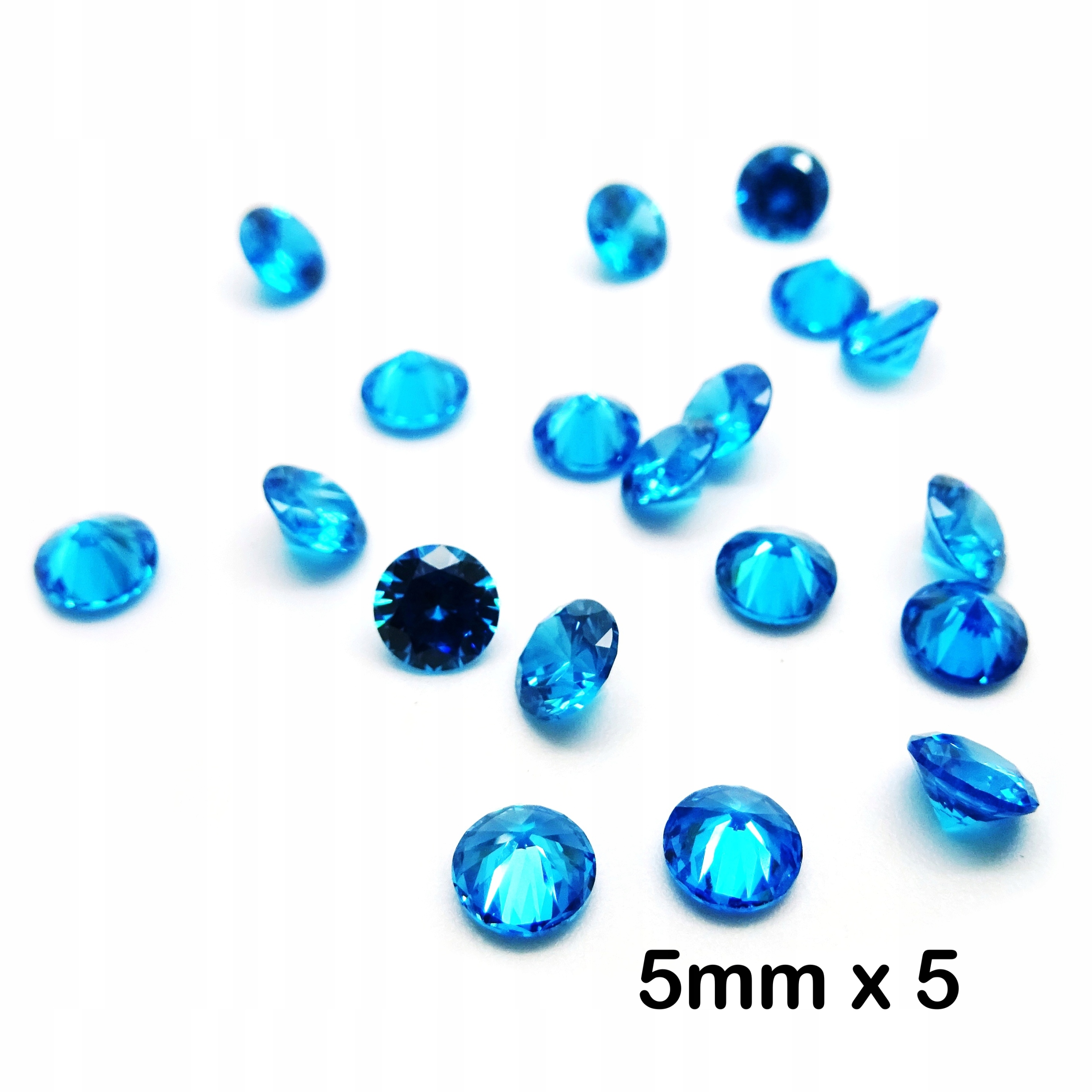 Cyrkonie Jubilerskie Aqua Błękitny 5mm x 5szt