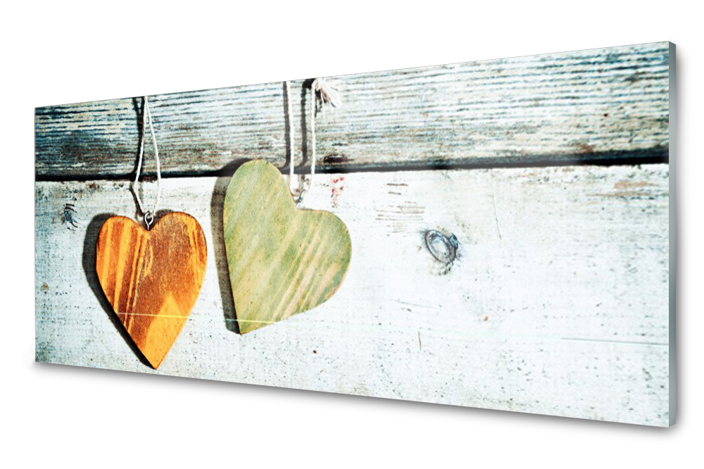 

Panel szklany do kuchni Serce Drewno 125x50