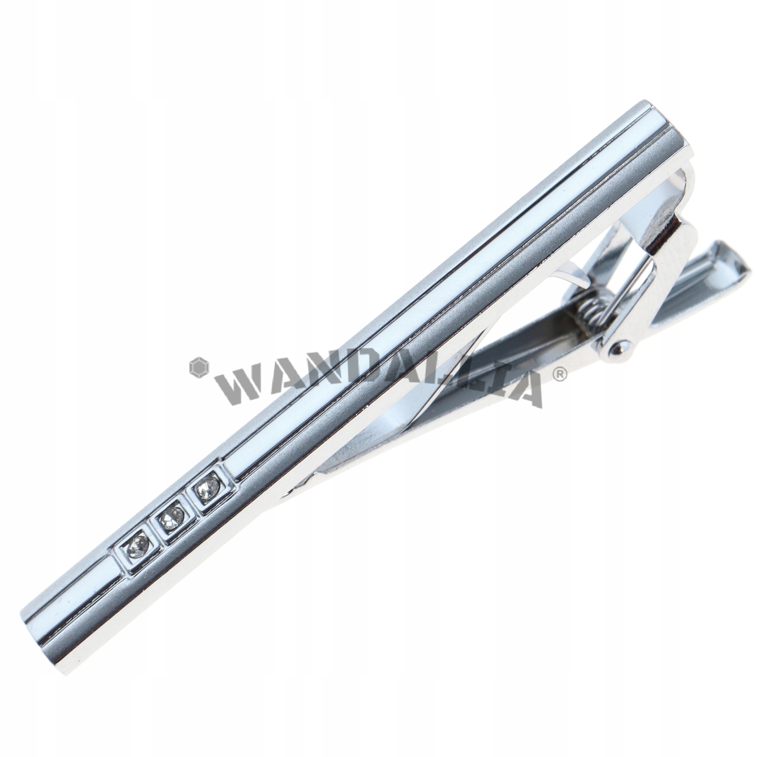 WANDALLIA Spinka do Krawata SP-KR-97 Klasyczna Srebrna dł.6cm EAN (GTIN) 5906228206192