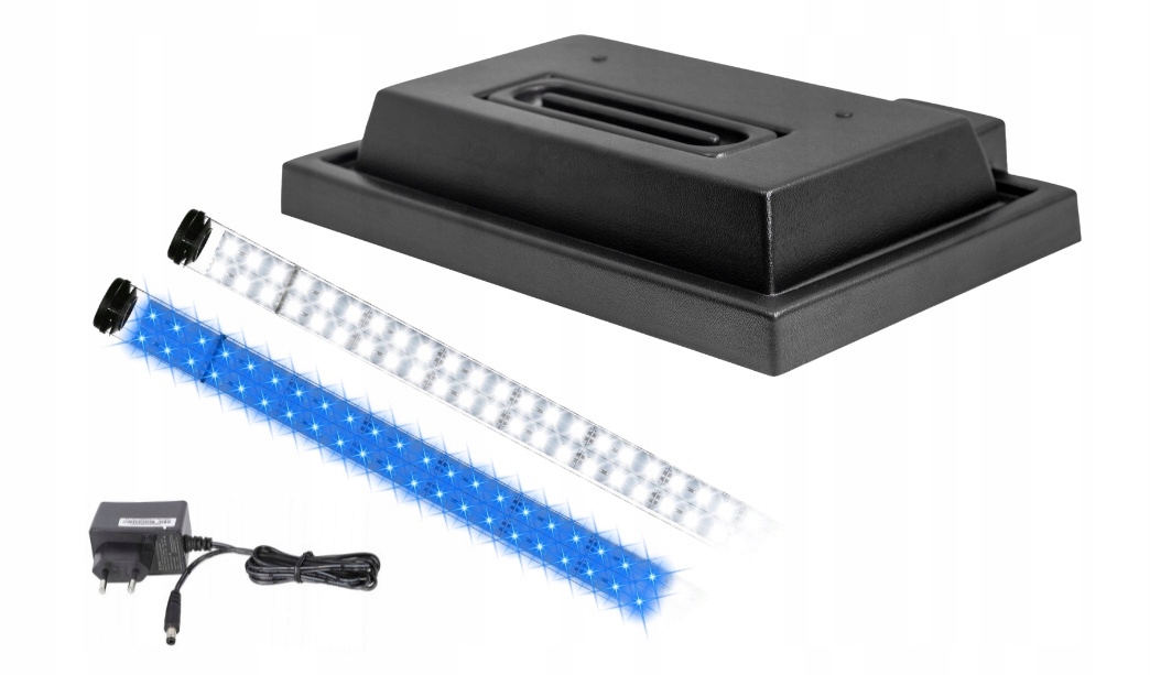 Levně Kryt do akvária 40x25 černý Led osvětlení Bílé Modré