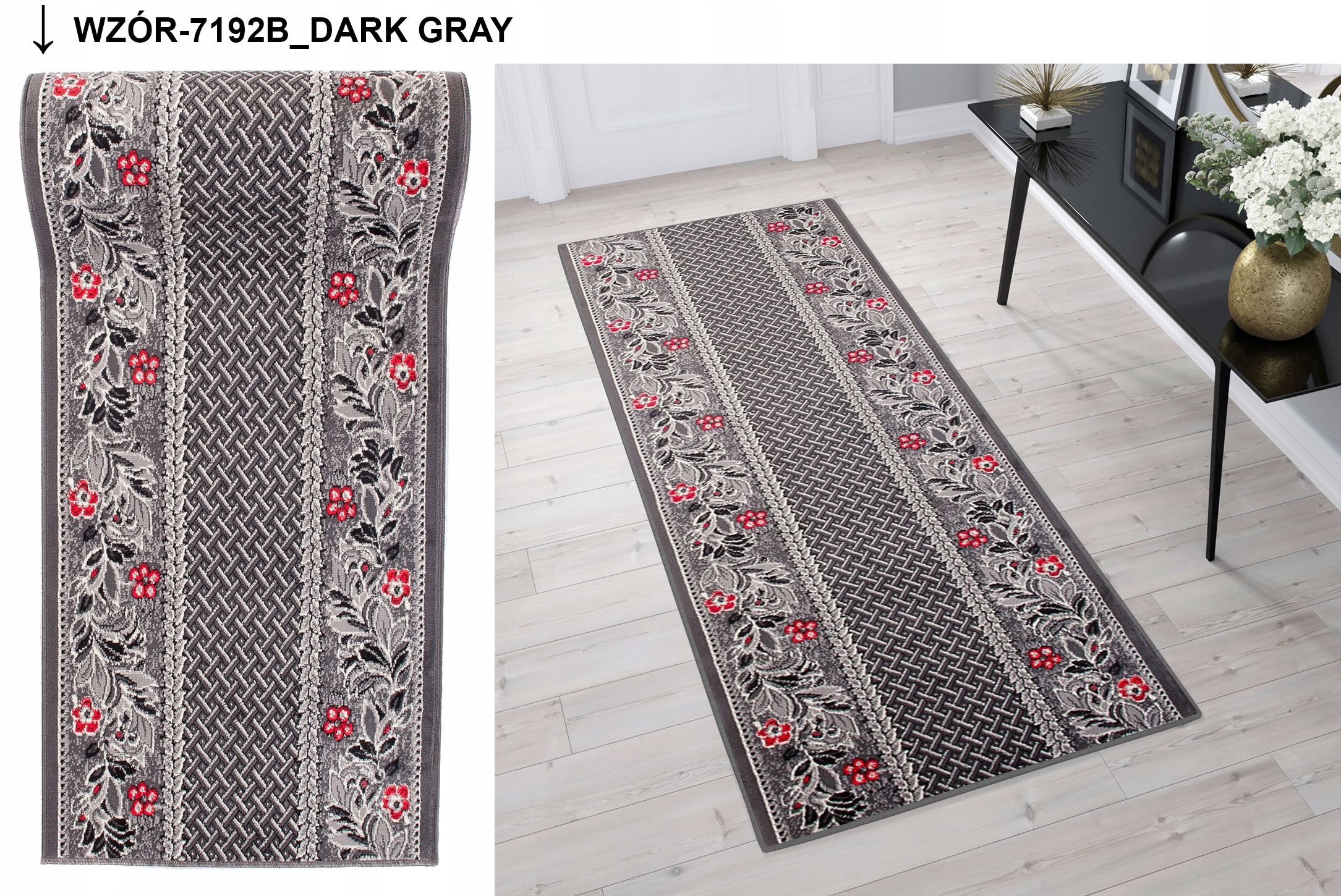 CHODNIK KOLOROWY BCF 70cm Z OBSZYCIEM NA WYMIAR Materiał polipropylen BCF