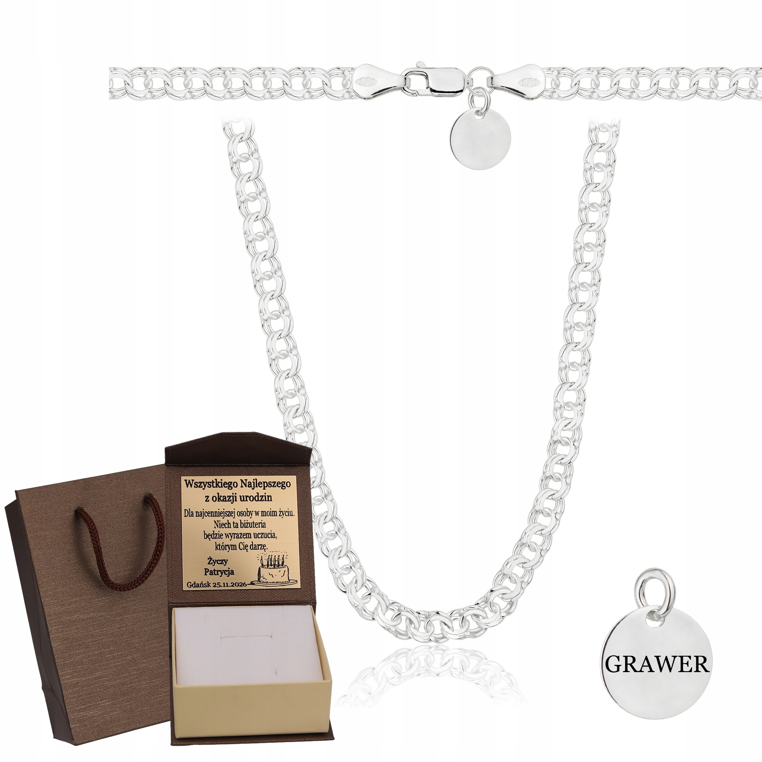 Řetízek Z Masivního Stříbra Ryzost 925 Galibardi Gravírování Bonus
