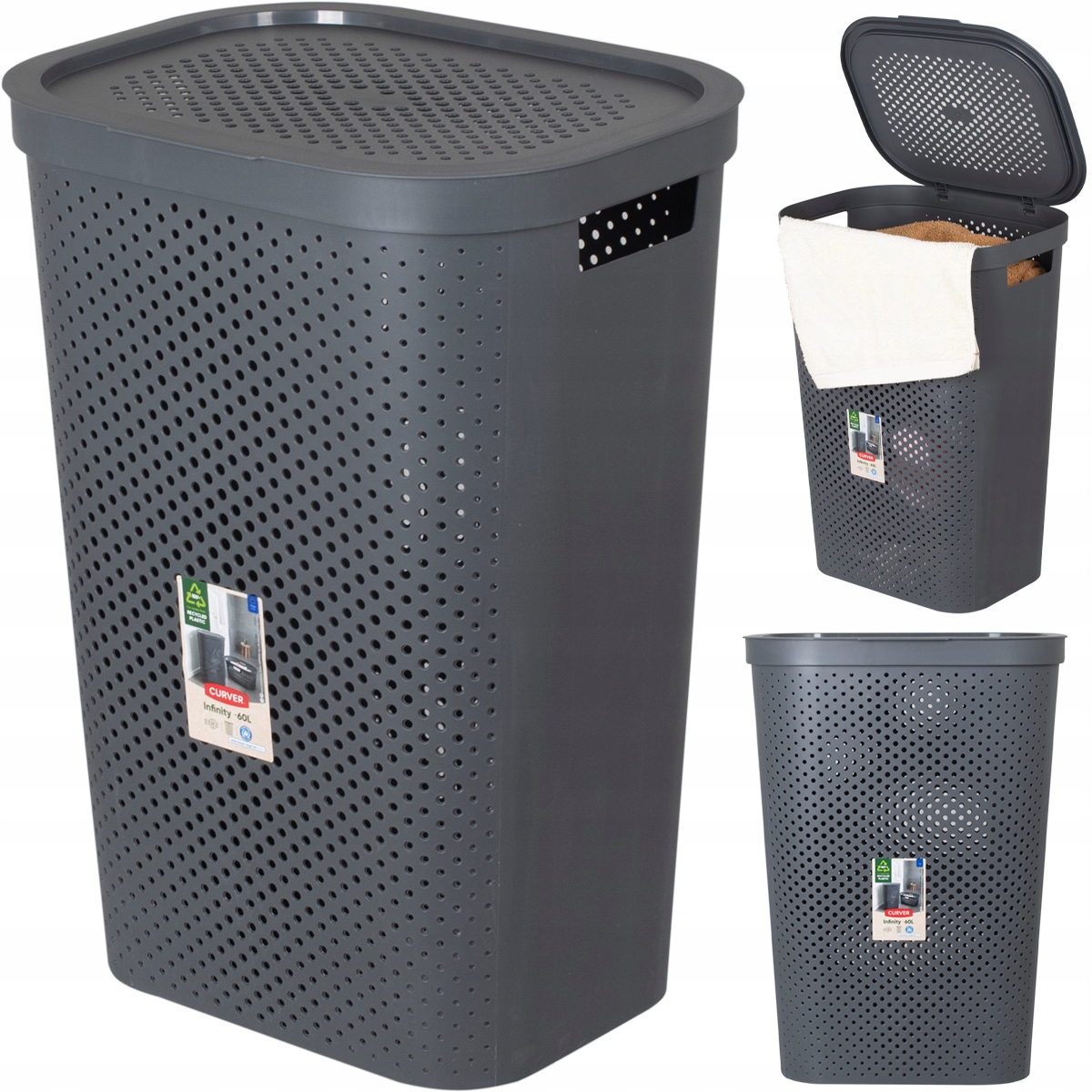 

Kosz Na Pranie Bielizne Curver Szary 59L Recycled