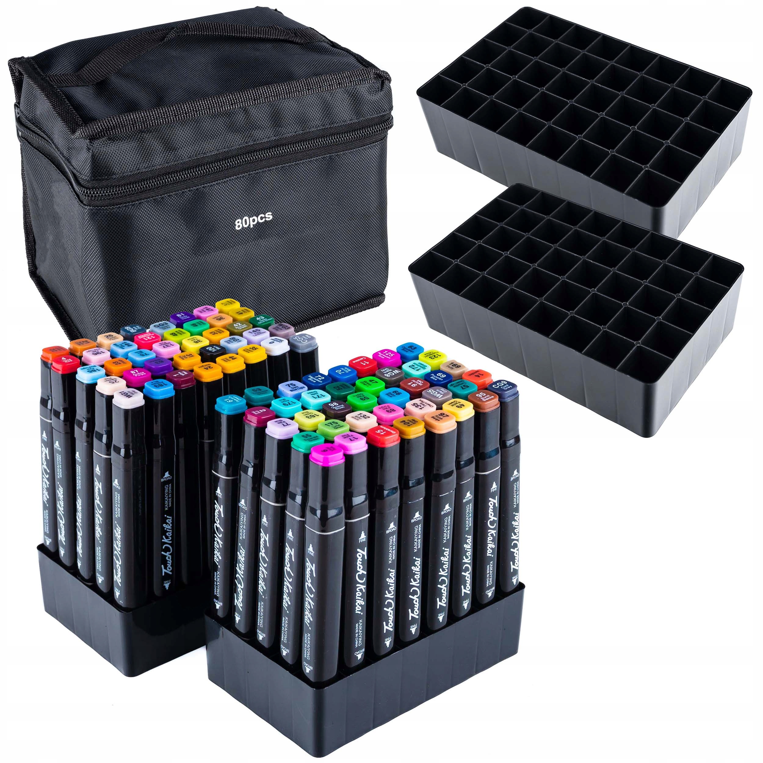 

Mazaki Transparentne Promarkery 80szt Organizer