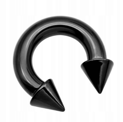

Podkowa czarna z stożkami Piercing 4/14/8