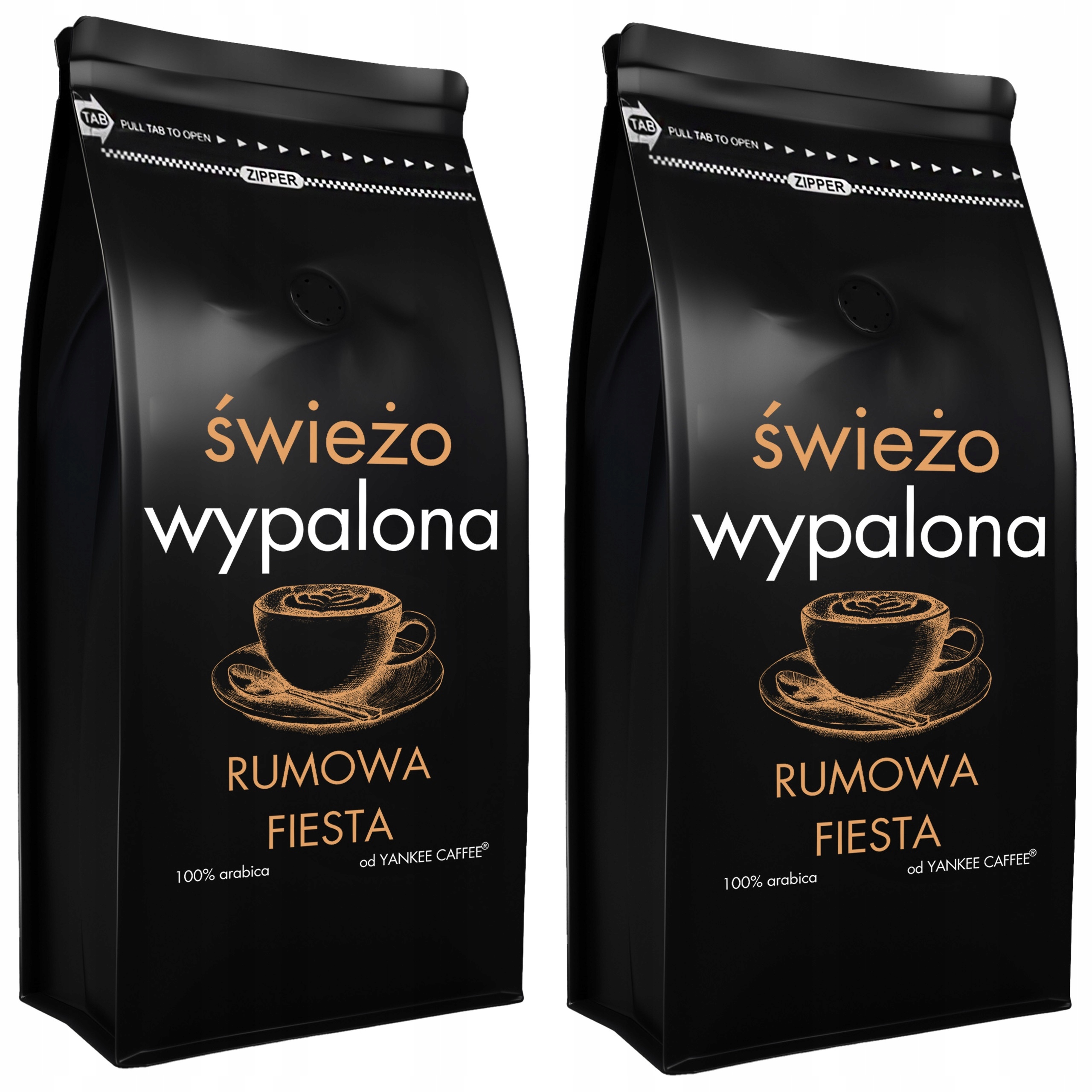 Levně Káva zrnková Do kávovaru 2x1kg Čerstvě Pražená 100% Arabica ochucená Rumová
