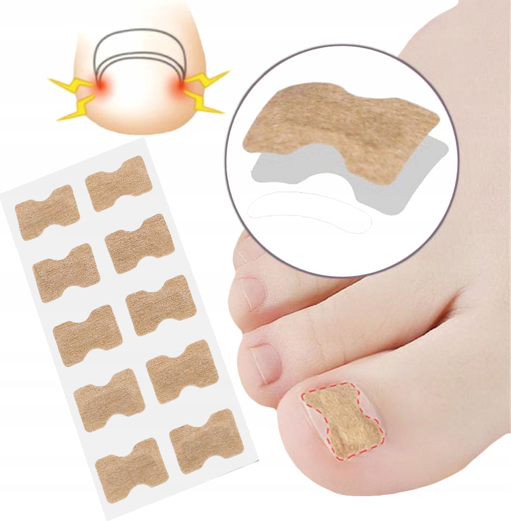 10 x PASKI ŁATKI na wrastające paznokcie, plastry Marka inna marka