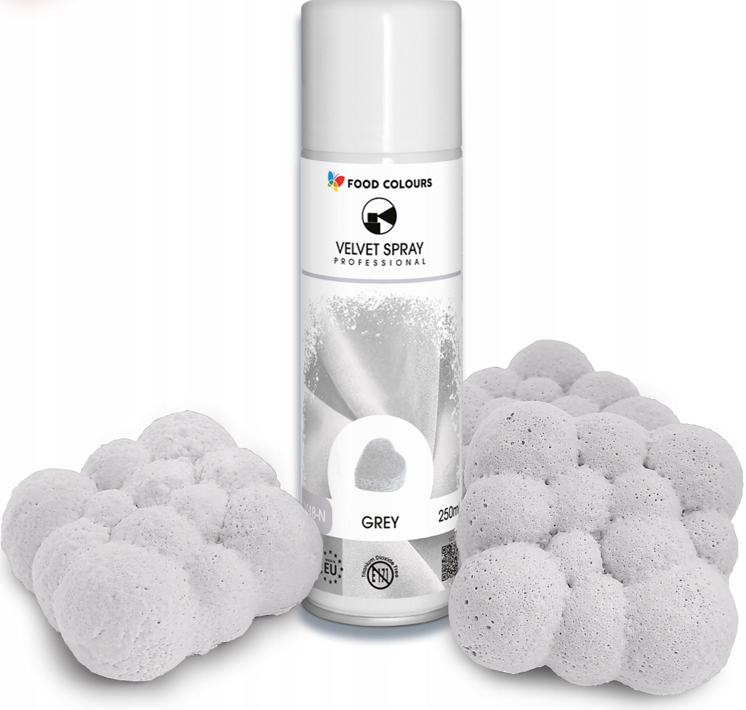 Levně Potravinářský Semiš Ve Spreji jedlý Šedý 250 ml dorty monoporce Food Colours