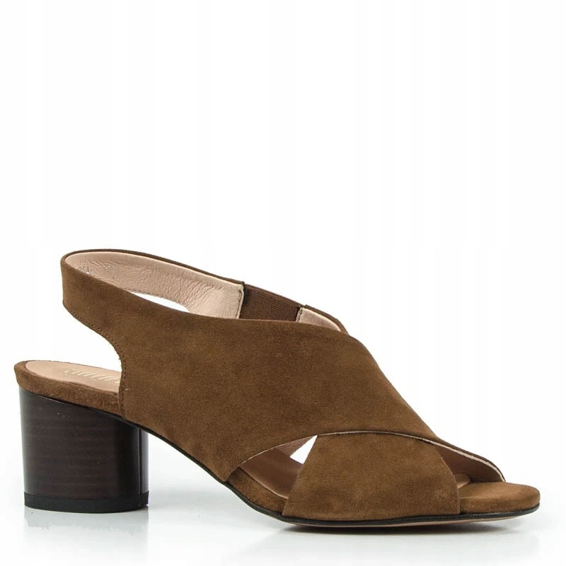 Simen 1306A Sandály Nazouváky Sloupek Semiš Hnědé 38