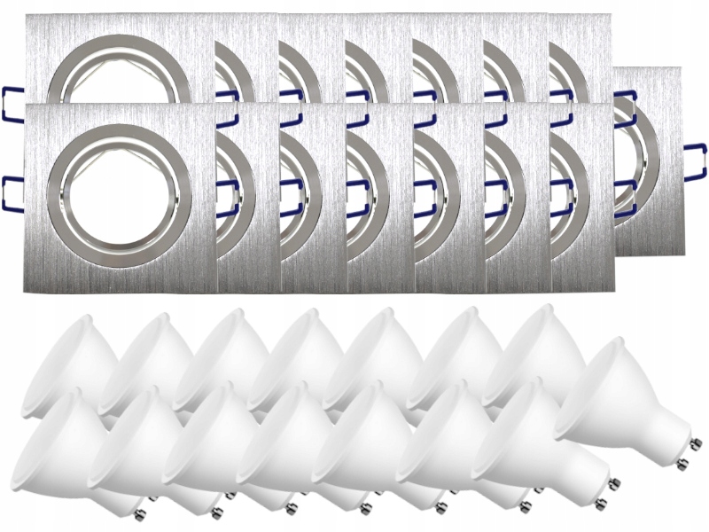 15x Aluminiová Lampička Inox Ocel Kartáčovaná Led Žárovky 1,5W
