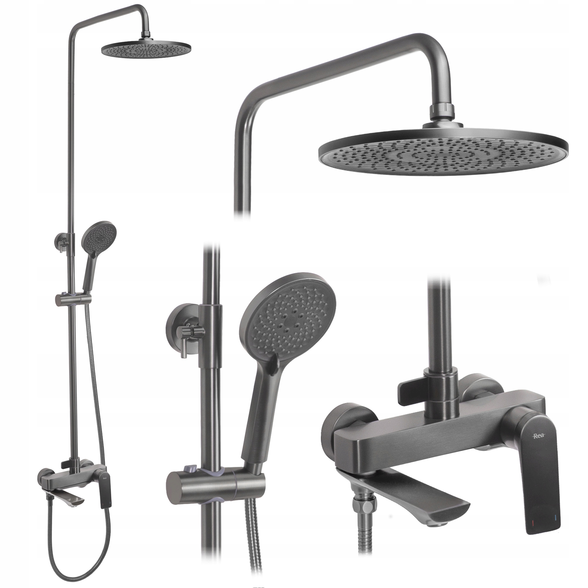 Nástenný Sprchový Set Rea Avalon Titán Kartáčovaný