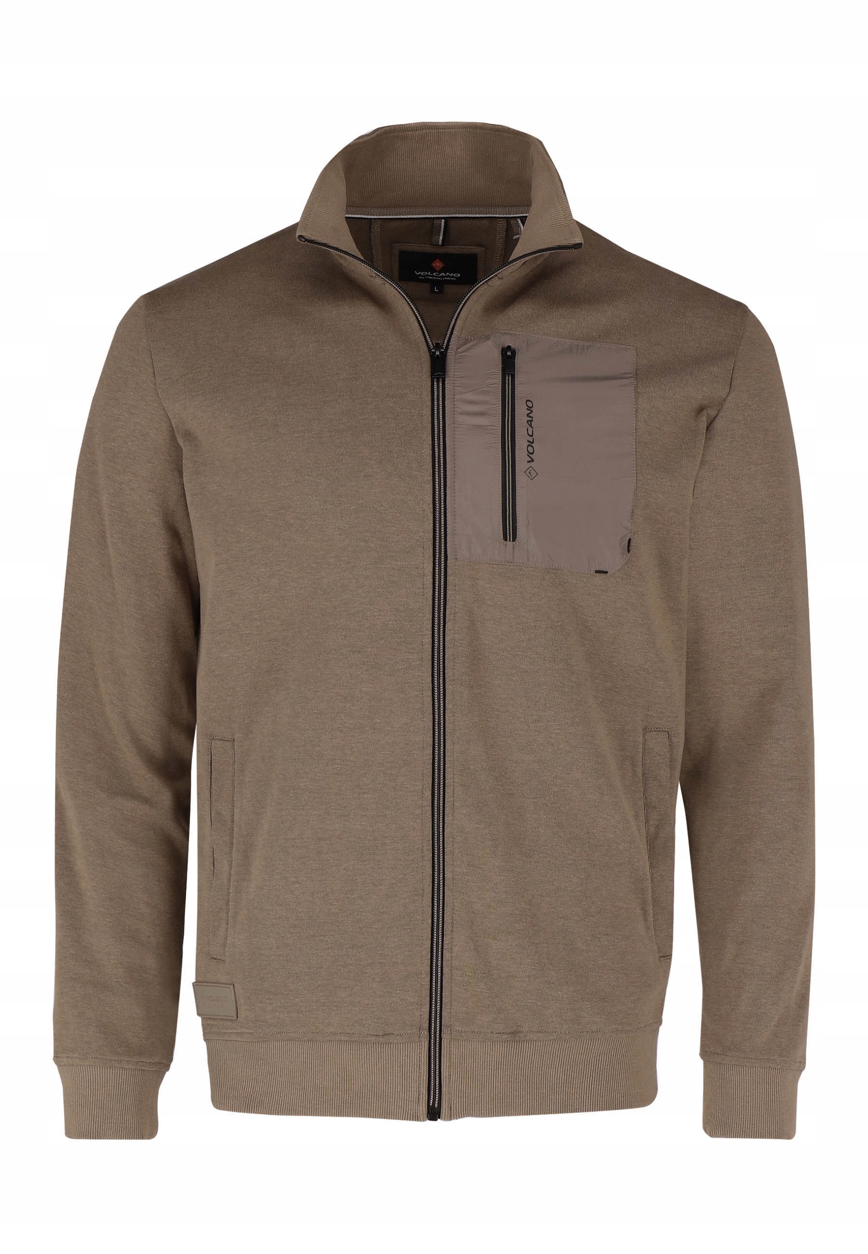 Béžová bavlněná mikina se stojáčkem Volcano B-hunt 3XL