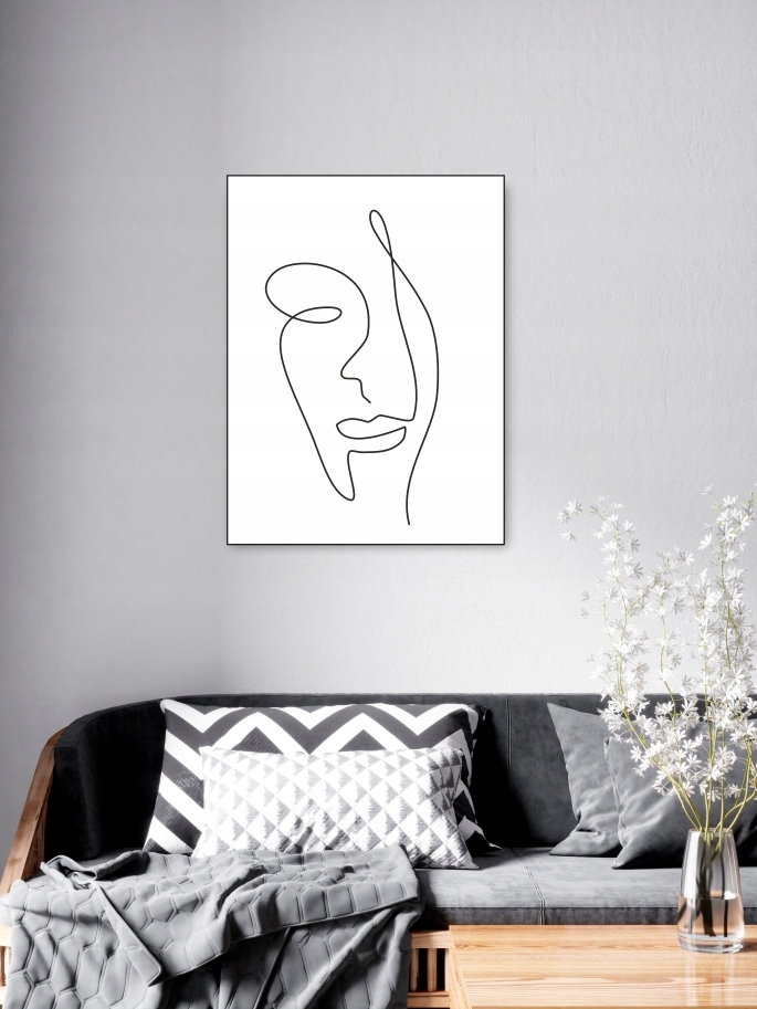 Twarz linia plakat obraz 21x30 cm obraz #165 Tematyka sztuka