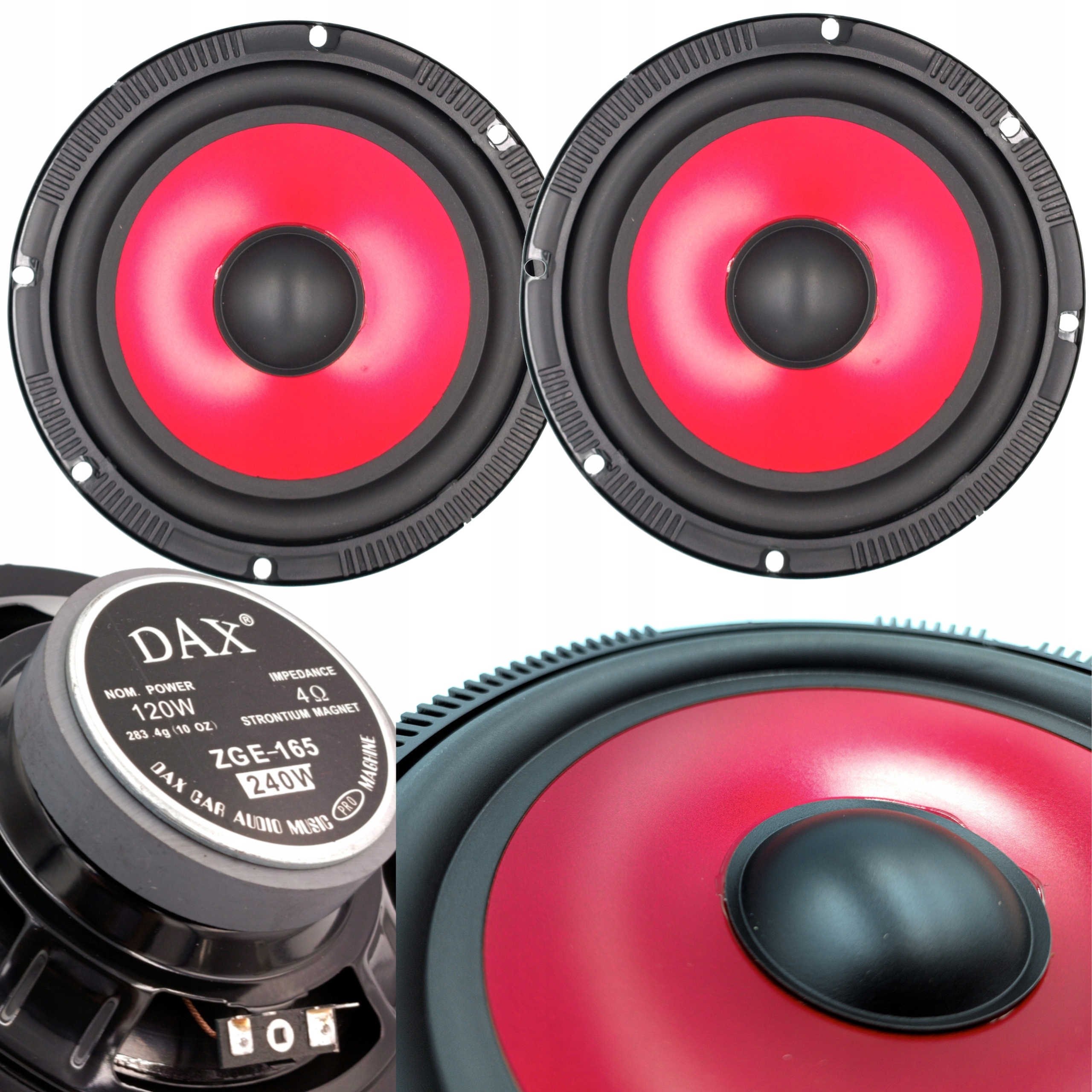 Automobilové reproduktory 16,5 cm 55 W, 4 basové woofery s silnými basy