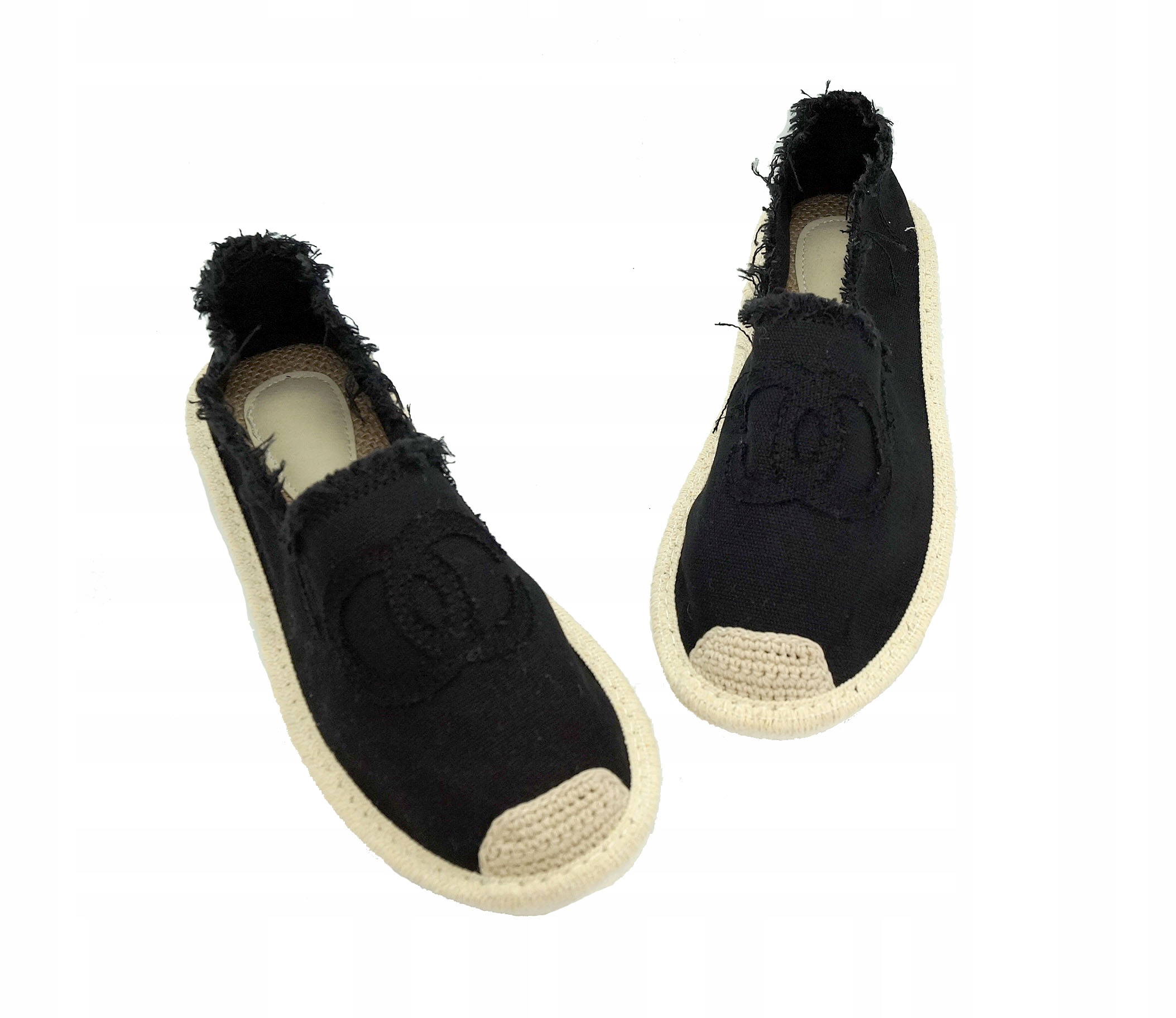 TENISÓWKI BALERINY ESPADRYLE TRAMPKI CZARNE 38 Rozmiar 38