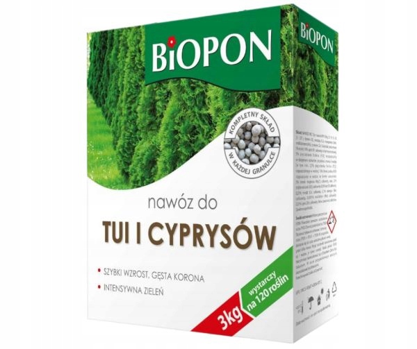 

Nawóz do tui i cyprysów Biopon 3 kg