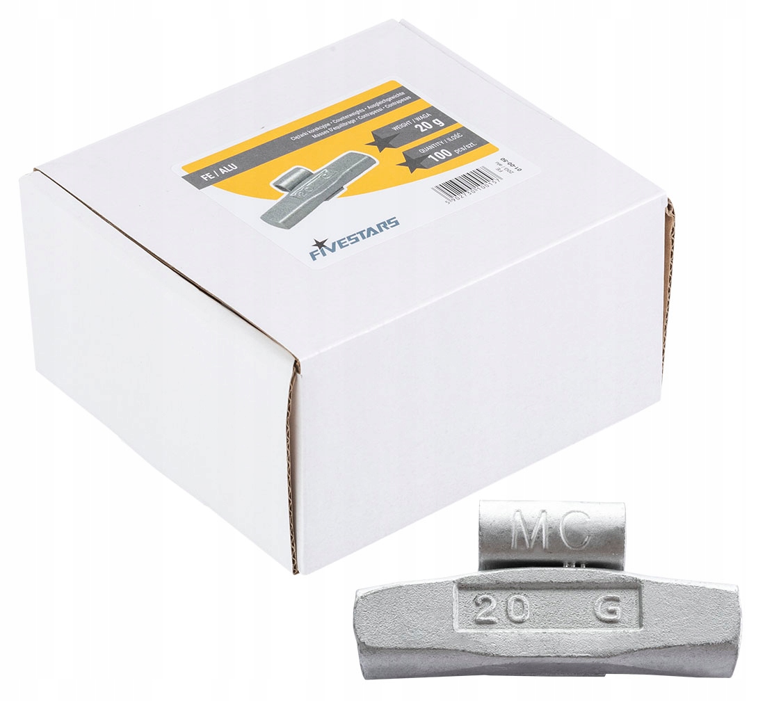 

Ciężarki do felg aluminiowych nabijane 20g Fe