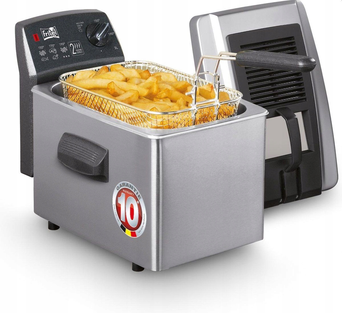 Fritel Turbo SF4170 frytkownica, frytownica olejowa 3L 2400W, srebrna