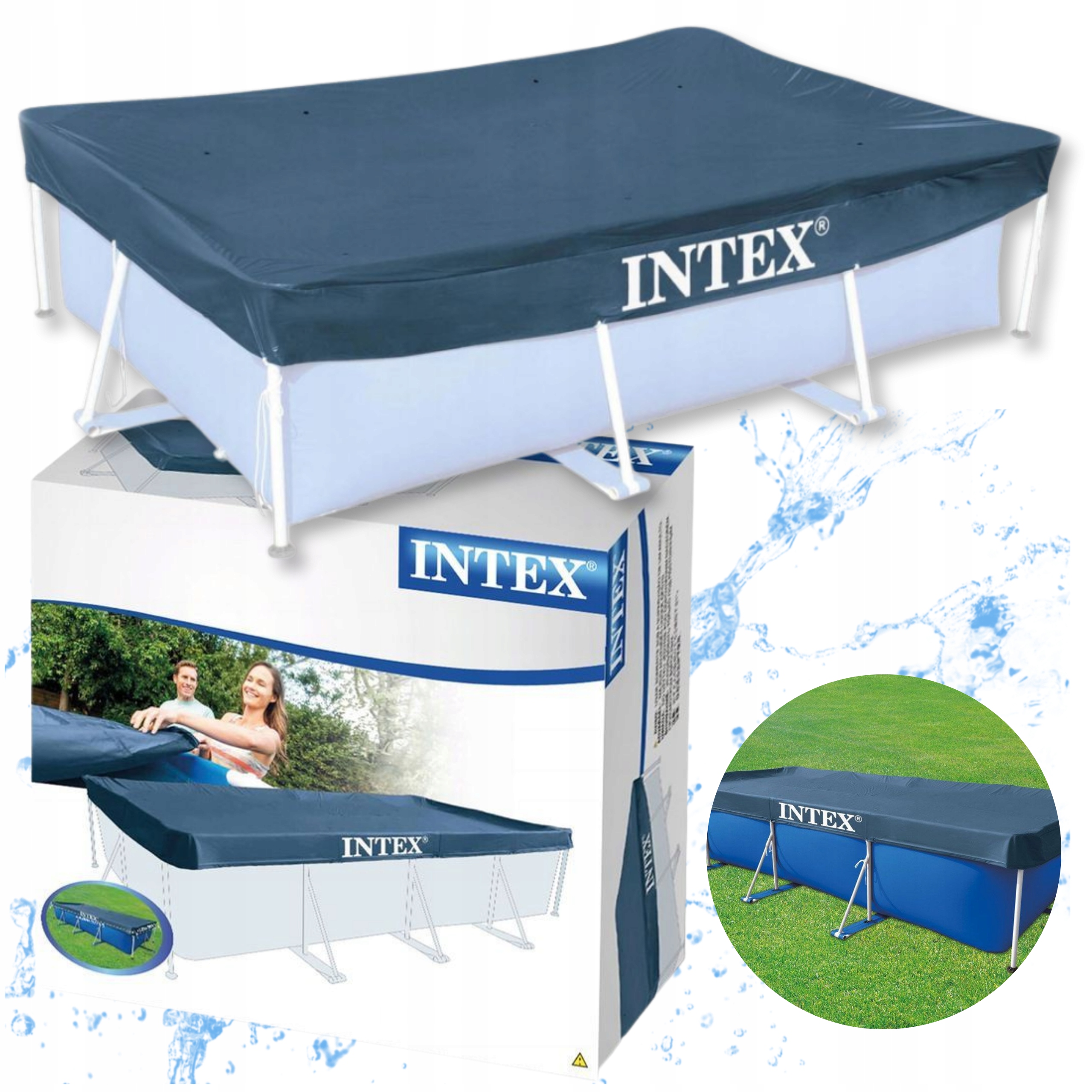 Pokrywa Na Basen 460x226 Stelażowy Prostokątny Intex Plandeka Osłona Mata