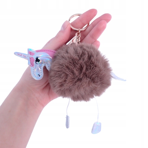 

Duży Brelok Jednorożec Pompon C5524 brązowy