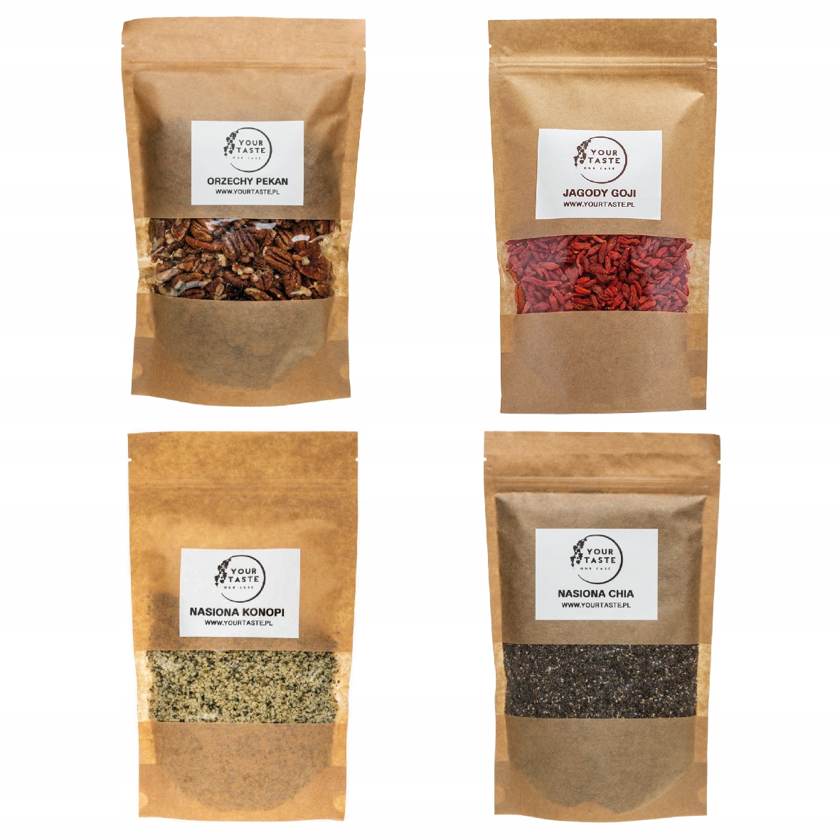 Levně Your Taste Sada superpotravin Pekan 500 g Goji 500 g Konopná semínka 500 g