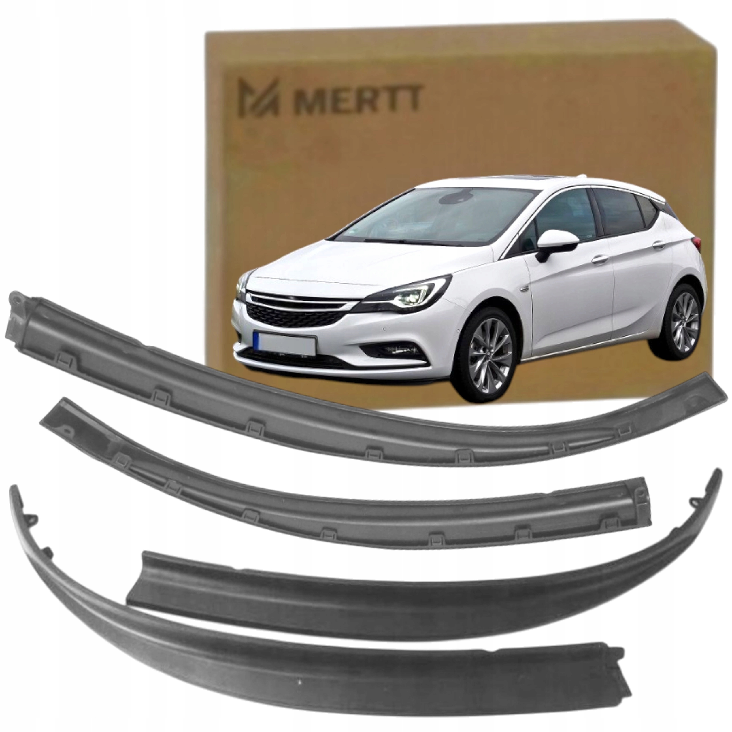 Opel Astra K 2015 2019 Spojler spojlery Hokejka pod přední nárazník Komplet