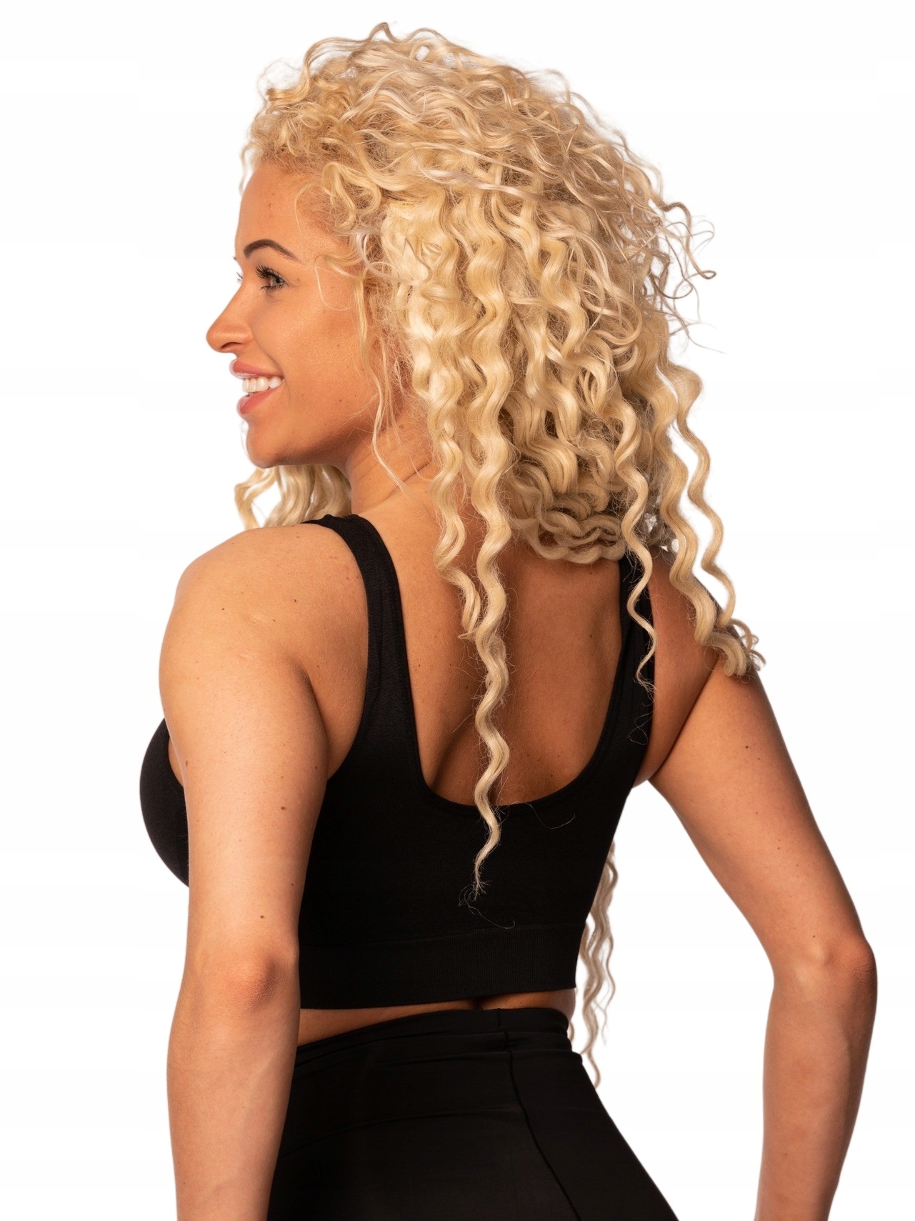 BIUSTONOSZ SPORTOWY TOP DAMSKI STANIK FITNESS BEZ FISZBIN PUSH-UP 2XL Kolor dominujący czarny