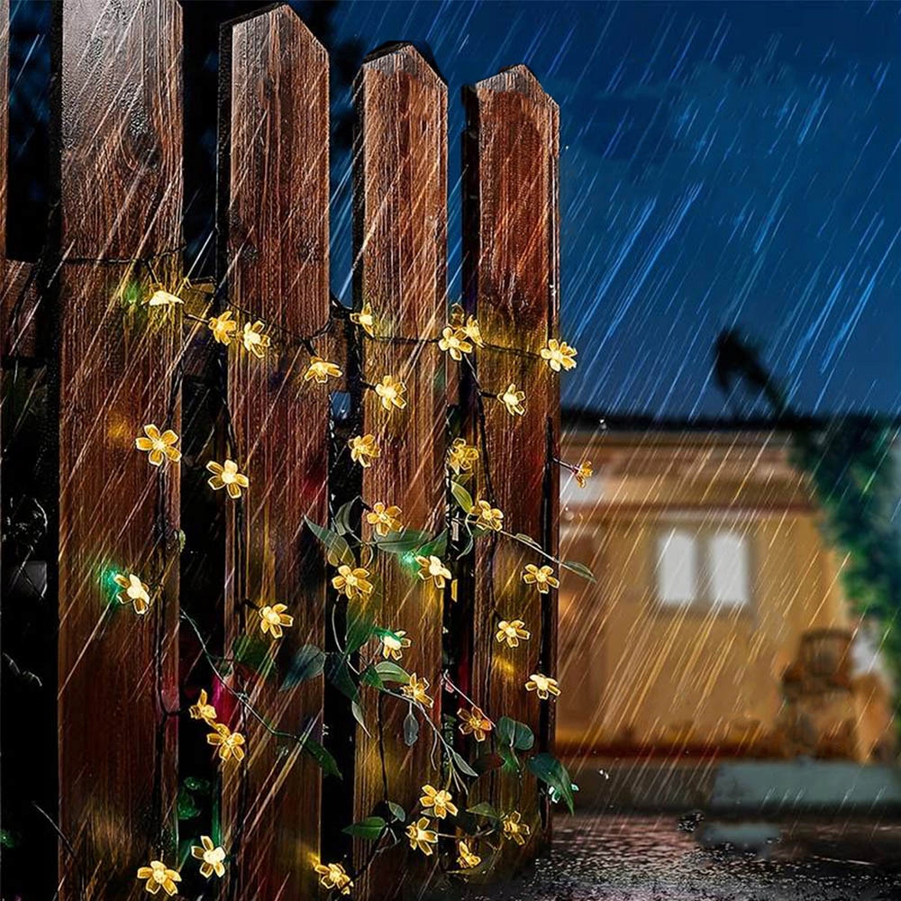 LAMPKI ŚWIATEŁKA SOLARNE OGRODOWE GIRLANDA KWIATY NA TARAS BALKON 30 LED Marka Mobes