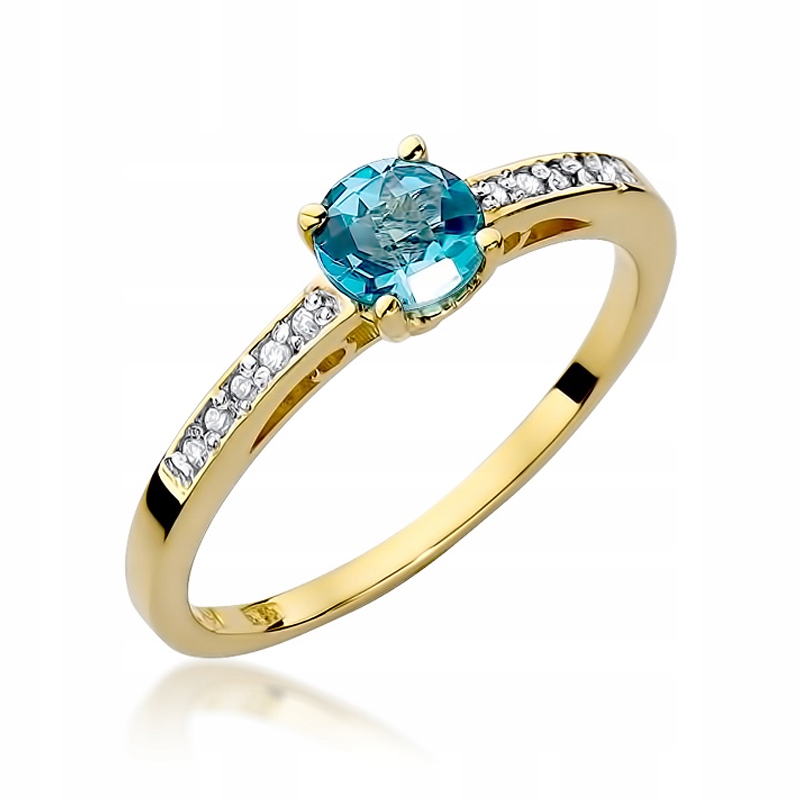 

Złoty Pierścionek Zaręczynowy 585 Topaz 0,50 ct